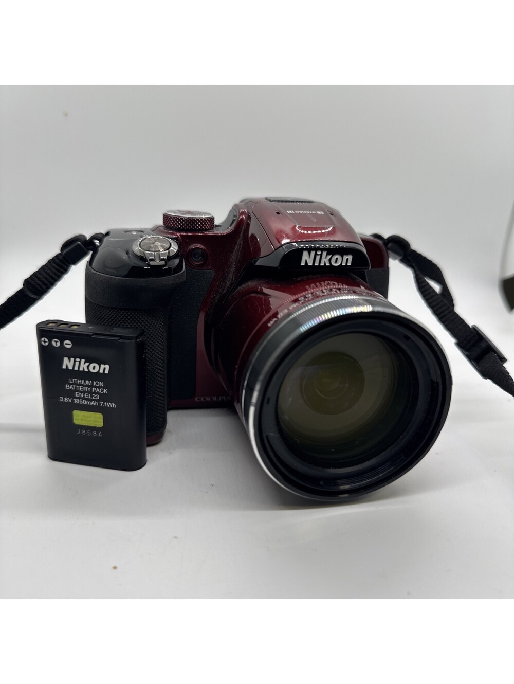 Nikon COOLPIX P610 16MP Rare Red Digital Camera 60x Zoom Wi-Fi GPS W: Battery